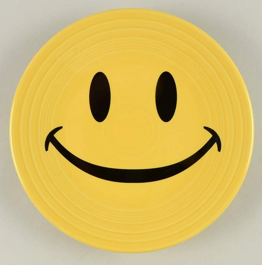 Fiesta Smiley Face Luncheon Plate by Homer Laughlin -1