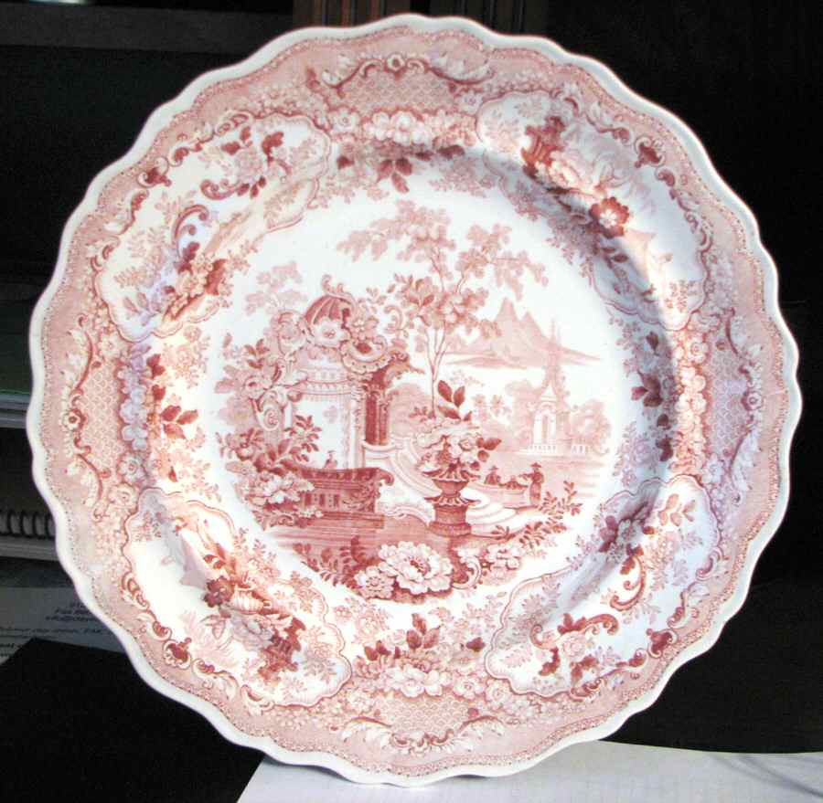 Adelaide's Bower Red Dinner Plate by Hicks, Meigh & Johnson-1