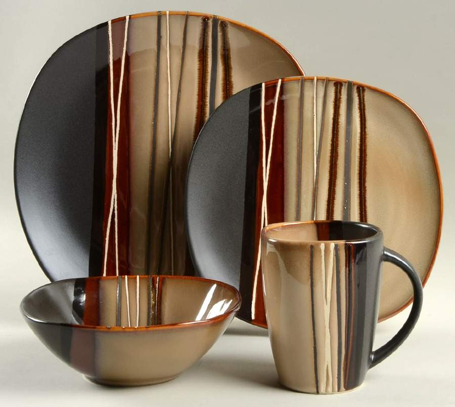 Bazaar Brown 4 Piece Place Setting by Home Trends-1