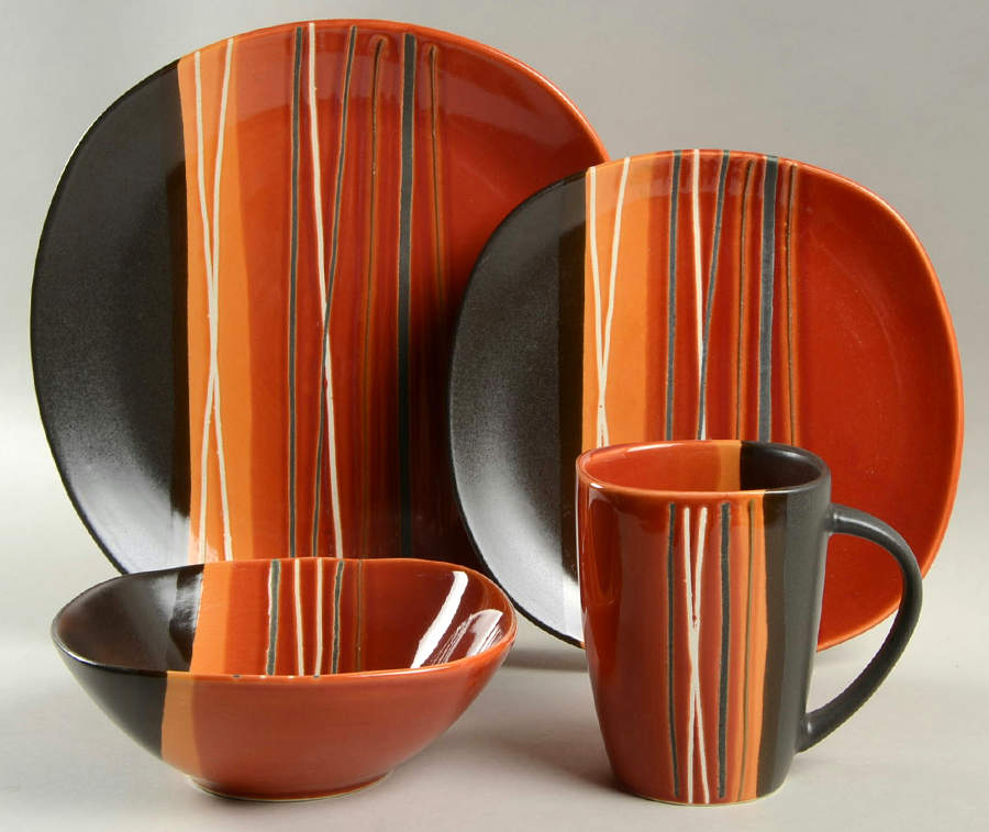 Bazaar Red 4 Piece Place Setting by Home Trends-1