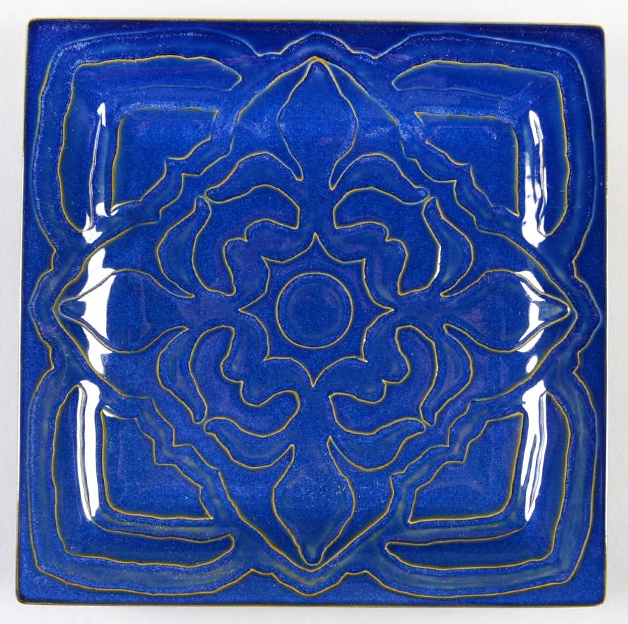 Santorini Blue Square Salad Plate by Homestudio-1