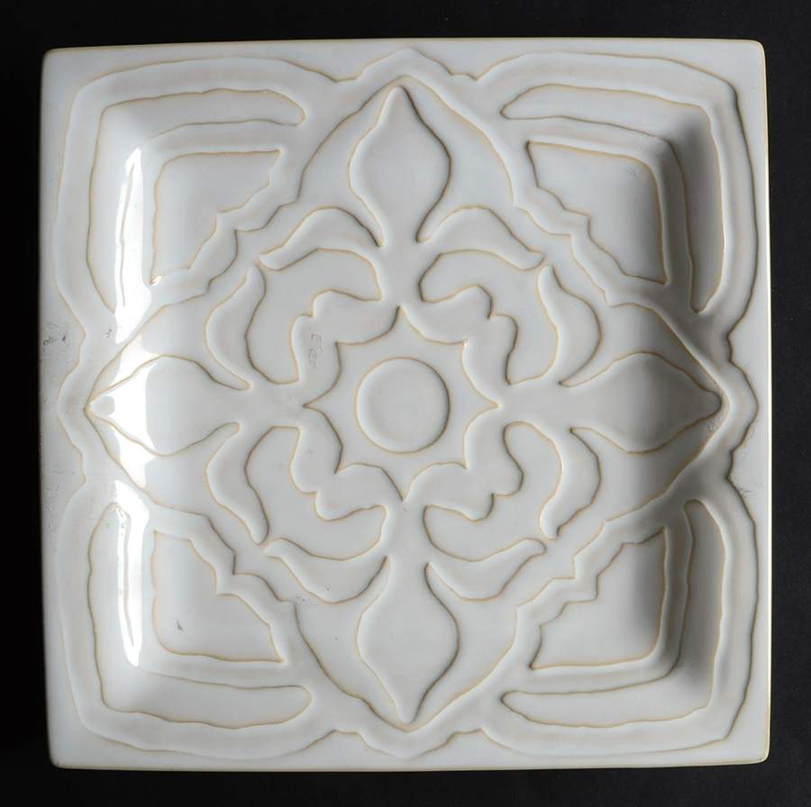 Santorini Cream Square Salad Plate by Homestudio-1