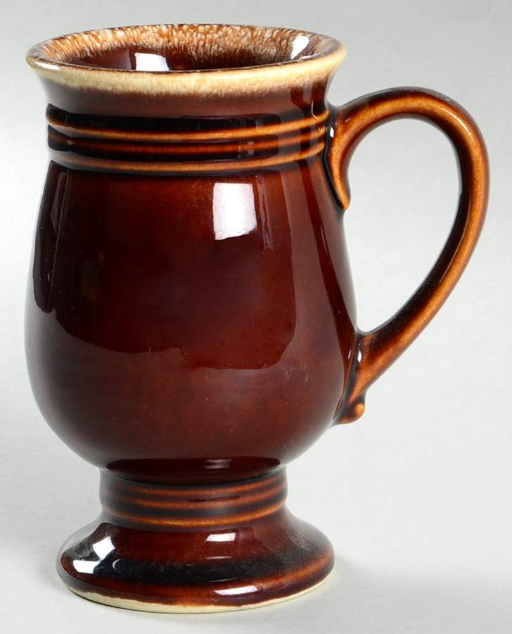 Brown Ring Footed Mug by Hull-1