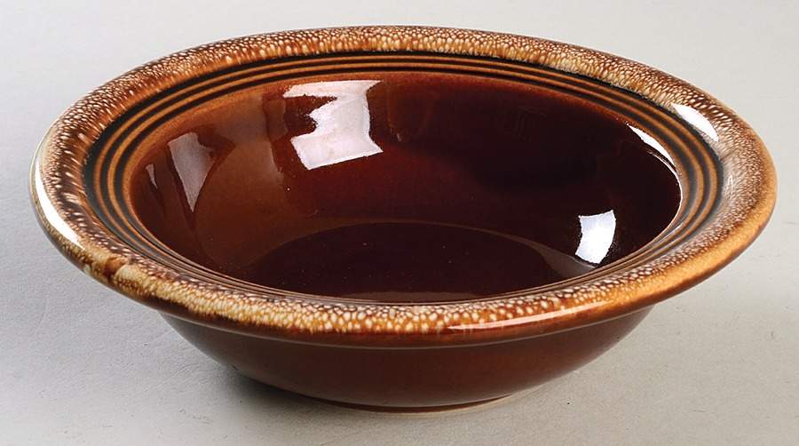 Brown Ring Rim Cereal Bowl by Hull-1