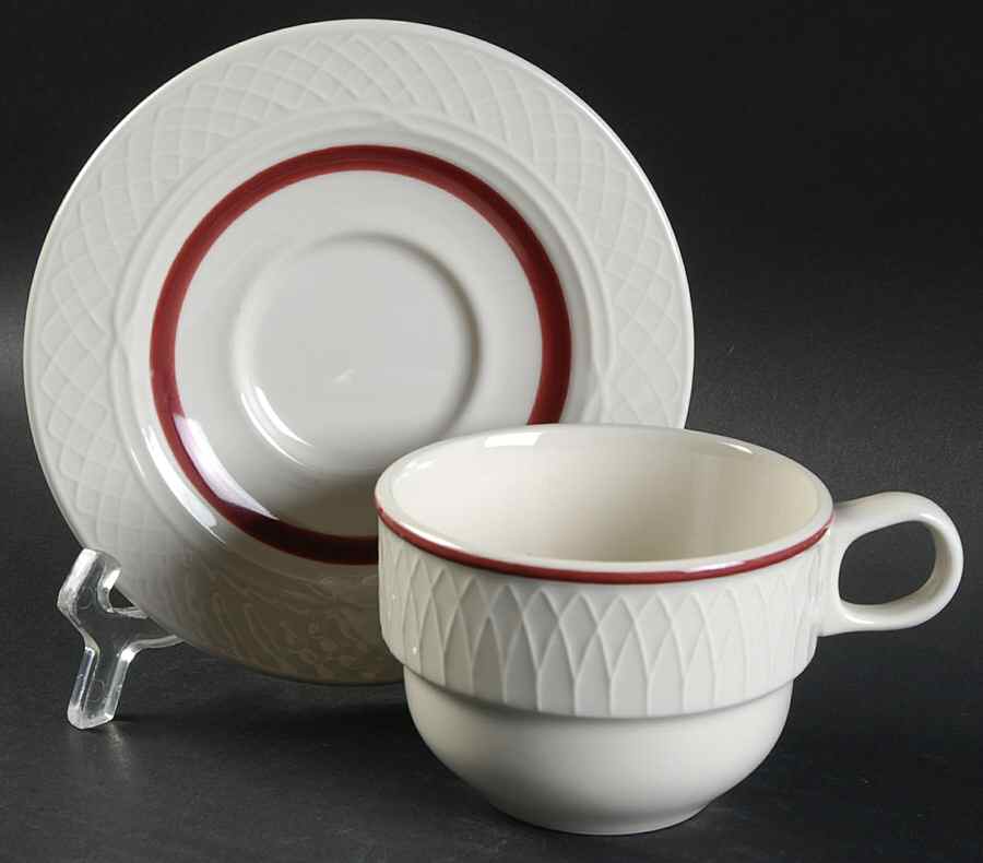 HLC3834 (No Trim) Flat Cup & Saucer Set by Homer Laughlin -1