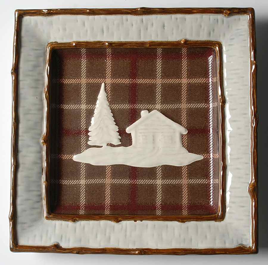 Lake Cabin Square Dinner Plate by Homestudio-1
