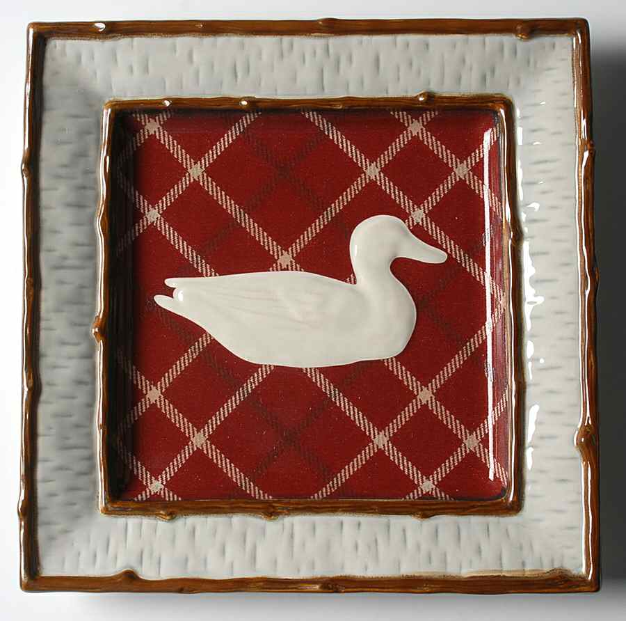 Lake Cabin Square Dinner Plate by Homestudio-1