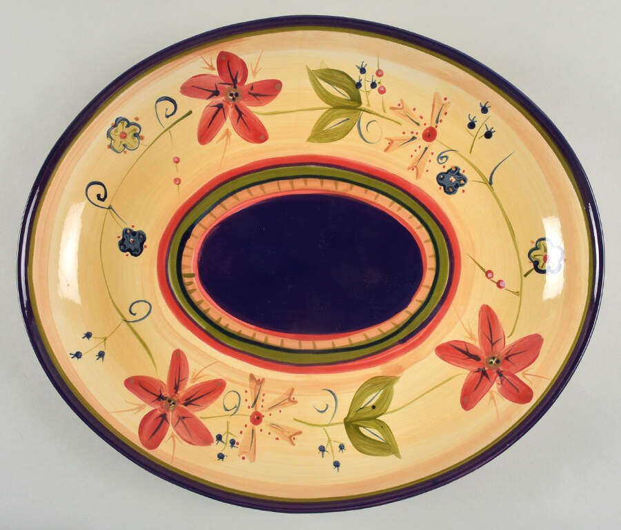 Simone 15" Oval Serving Platter by Hd Designs-1