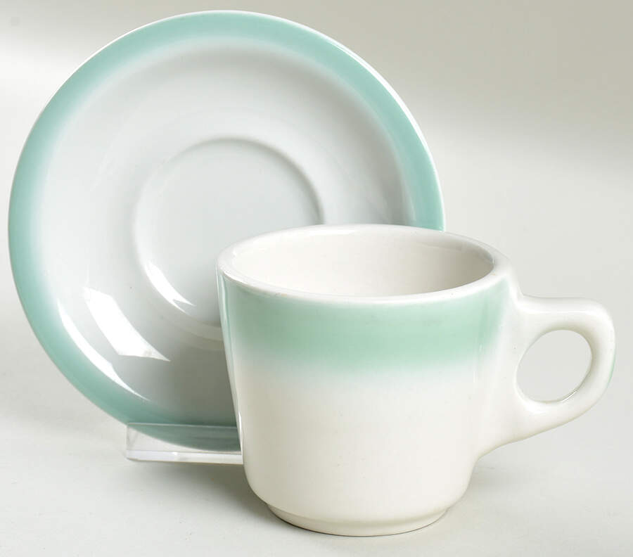 HLC3841 Flat Cup & Saucer Set by Homer Laughlin -1