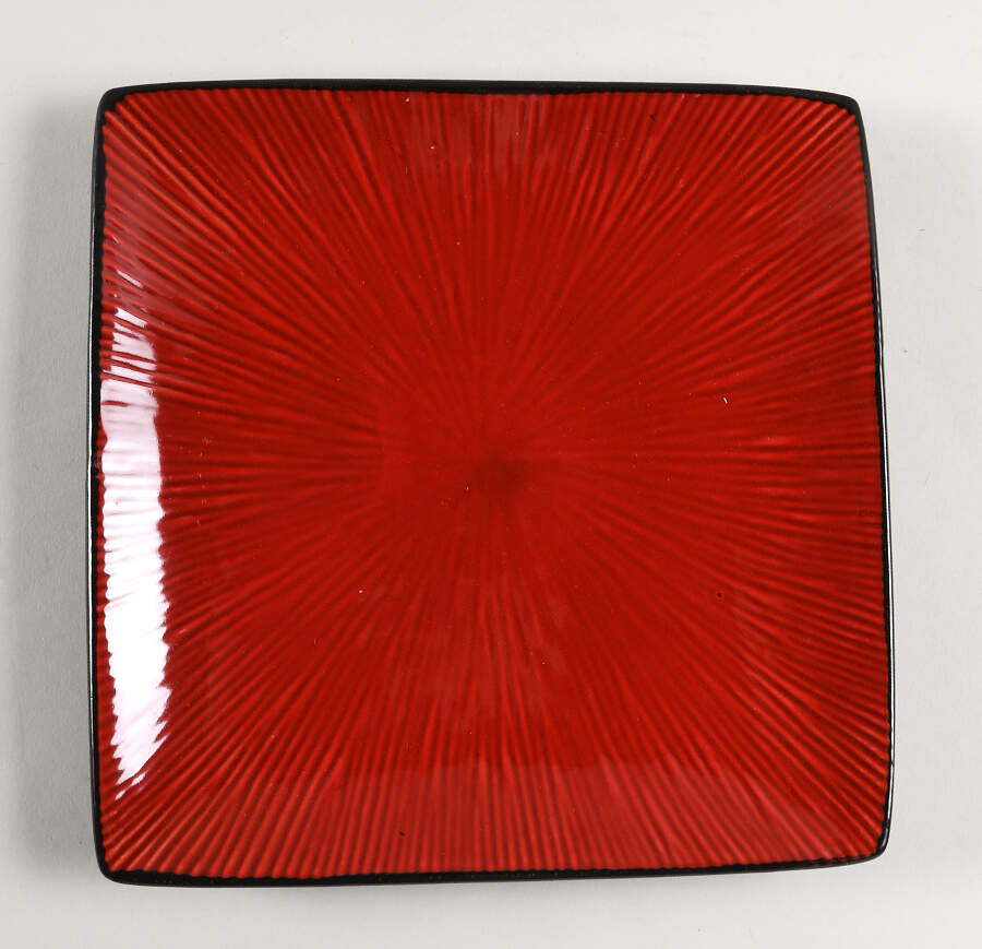 Red Bamboo Salad Plate by Home Essentials-1