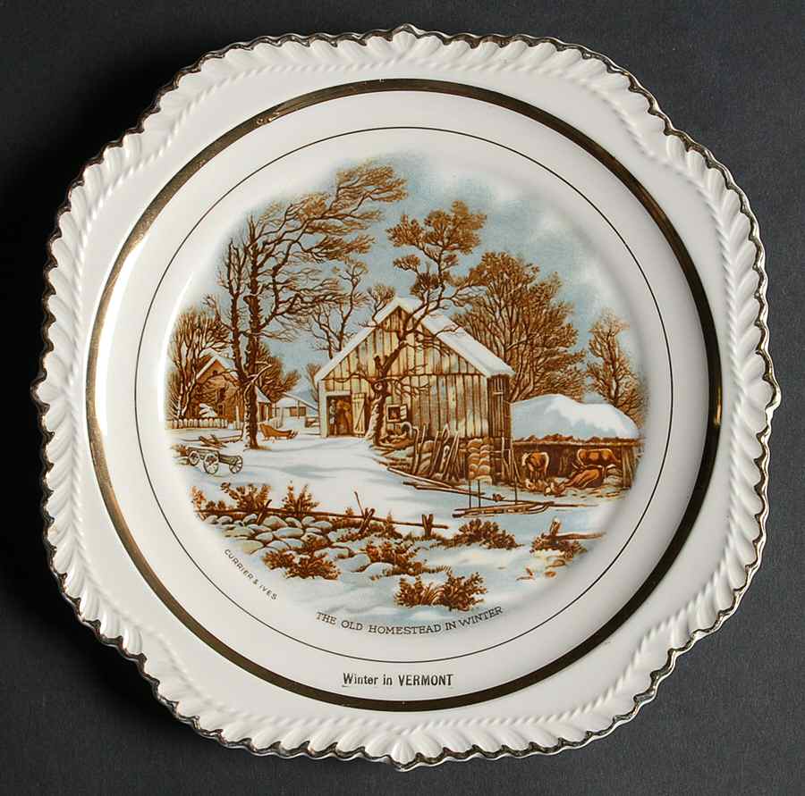 Winter in Vermont Square Salad Plate by Harker-1