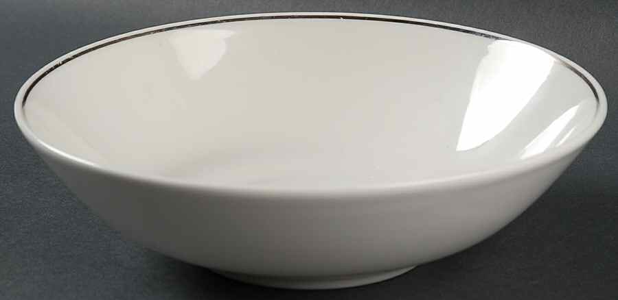 Snow White Platinum 8" Round Vegetable Bowl by Homer Laughlin -1