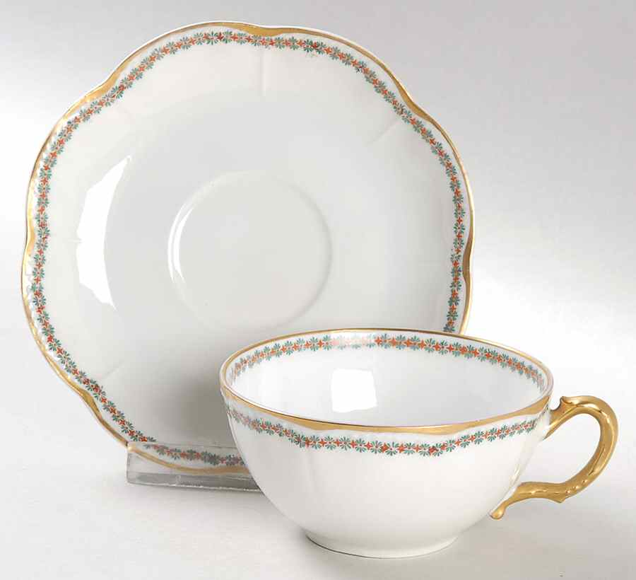Schleiger 765-1 Flat Demitasse Cup & Saucer Set by Haviland-1