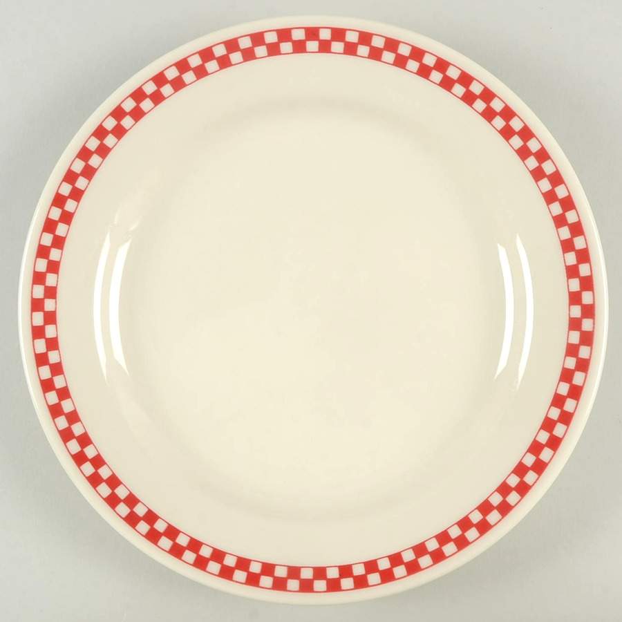 Checkers Scarlet Luncheon/Salad Plate by Homer Laughlin -1