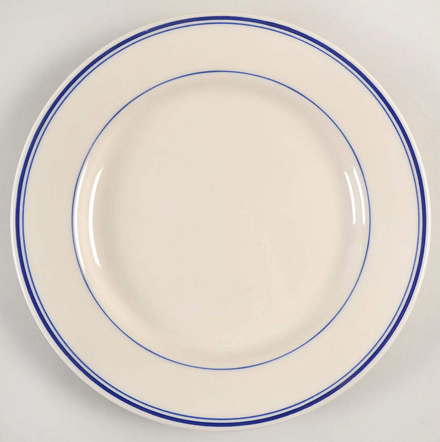 Banded Cobalt Blue Dinner Plate by Homer Laughlin -1