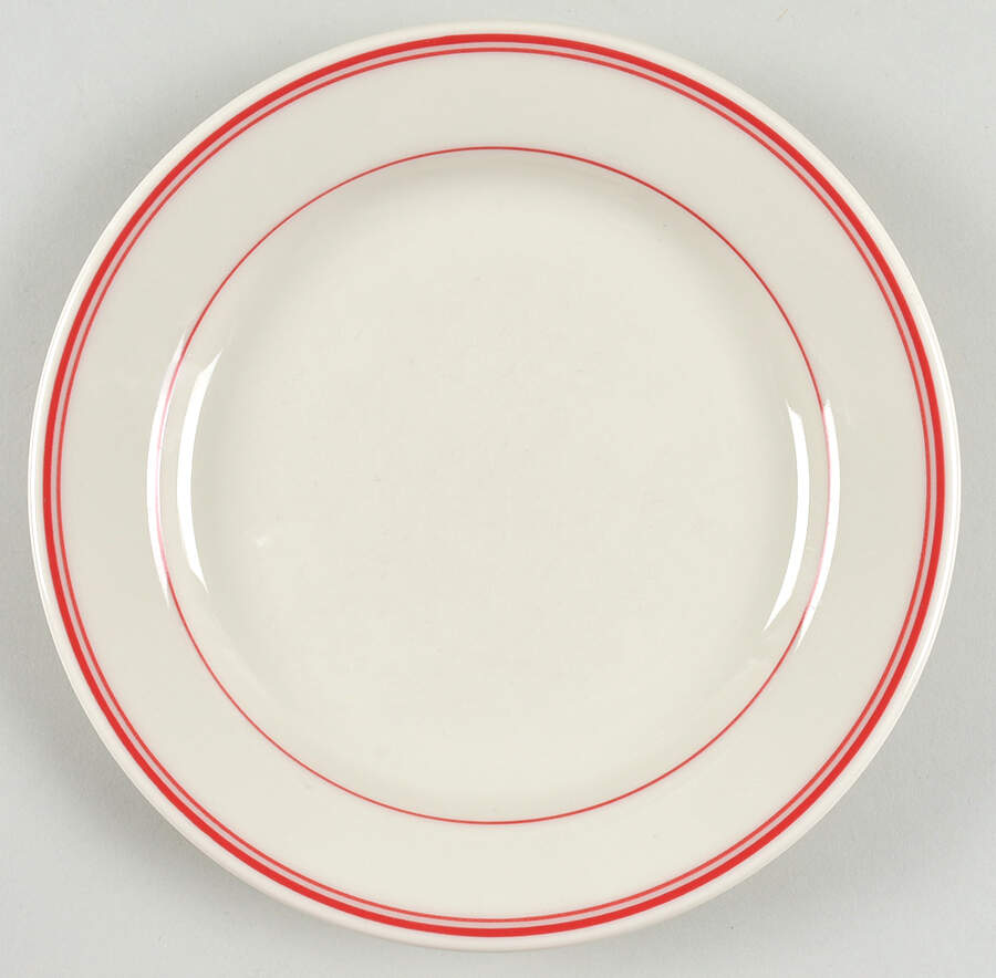 Banded Scarlet Luncheon/Salad Plate by Homer Laughlin -1
