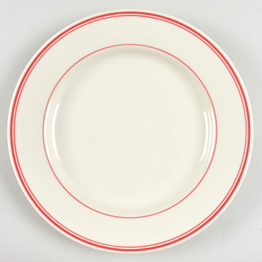 Banded Scarlet Dinner Plate by Homer Laughlin -1