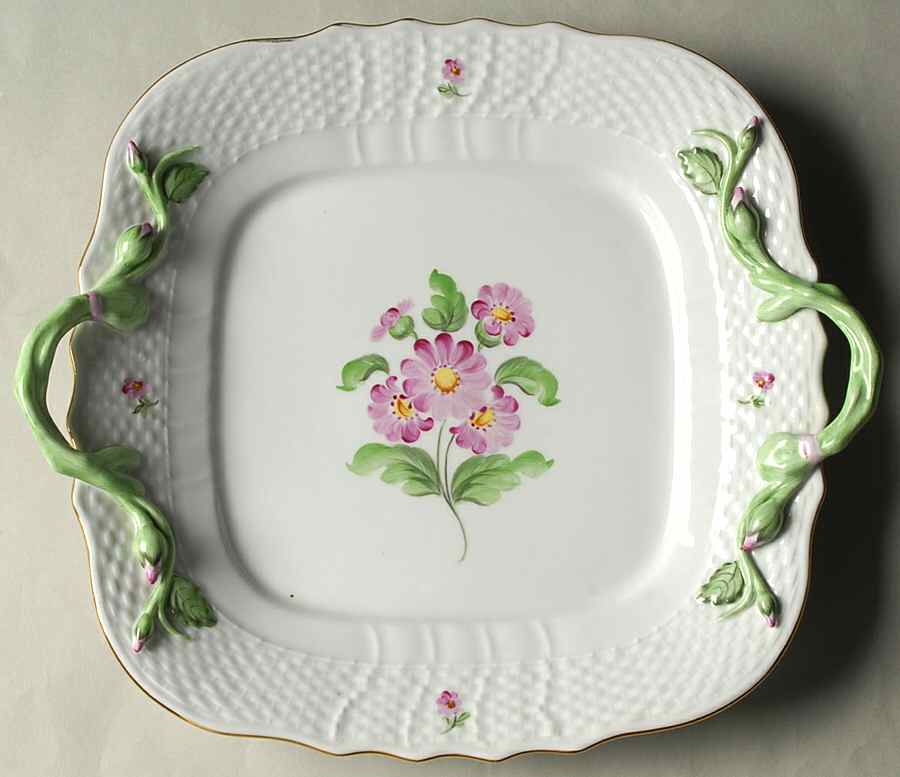 HER73 Square Handled Cake Plate by Herend-1