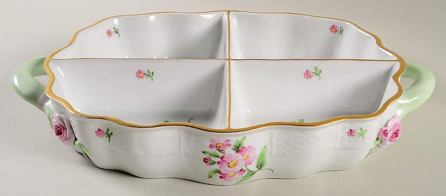 HER73 4 Part Handled Hors d'Oeuvre Dish by Herend-1