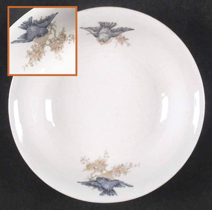 Bluebird (No Trim Or Band) Fruit/Dessert (Sauce) Bowl by Homer Laughlin -1