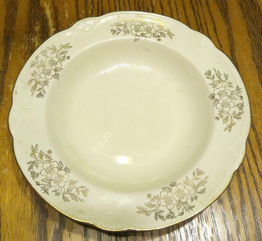 Woodland Gold Rim Soup Bowl by Homer Laughlin -1