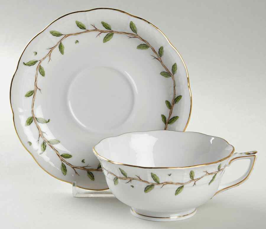 Rothschild Garden Footed Cup & Saucer Set by Herend-1