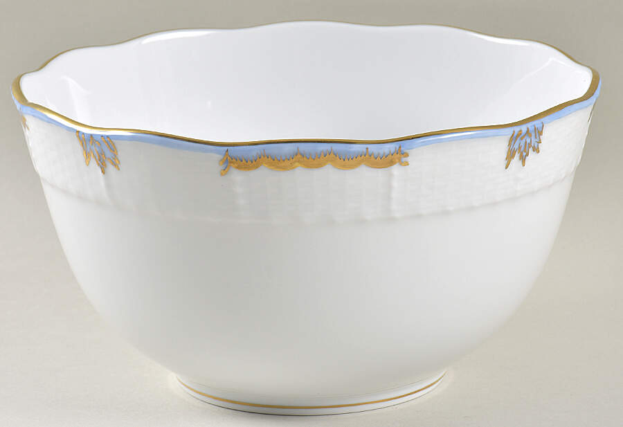 Princess Victoria Light Blue 7" Round Vegetable Bowl by Herend-1