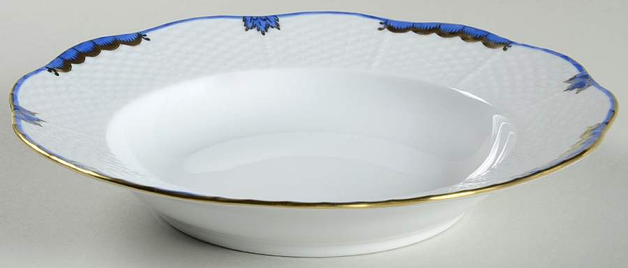 Princess Victoria Light Blue Rim Soup Bowl by Herend-1
