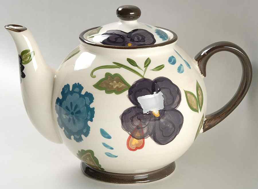 American Simplicity Vine Floral Teapot & Lid by Home-1