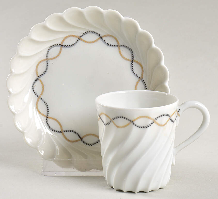 H4135 Flat Demitasse Cup & Saucer Set by Haviland-1