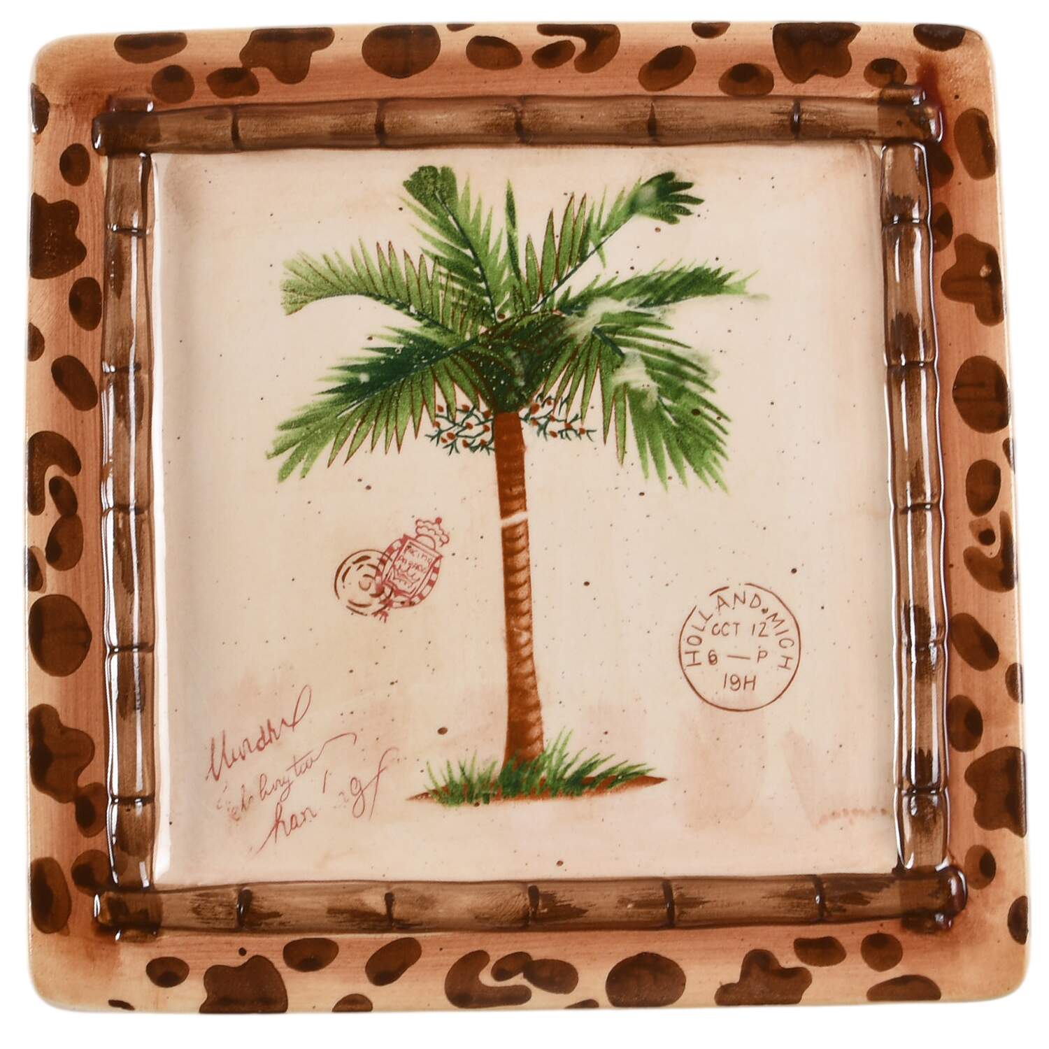 Palm Shanty Square Salad Plate by Home Essentials-1