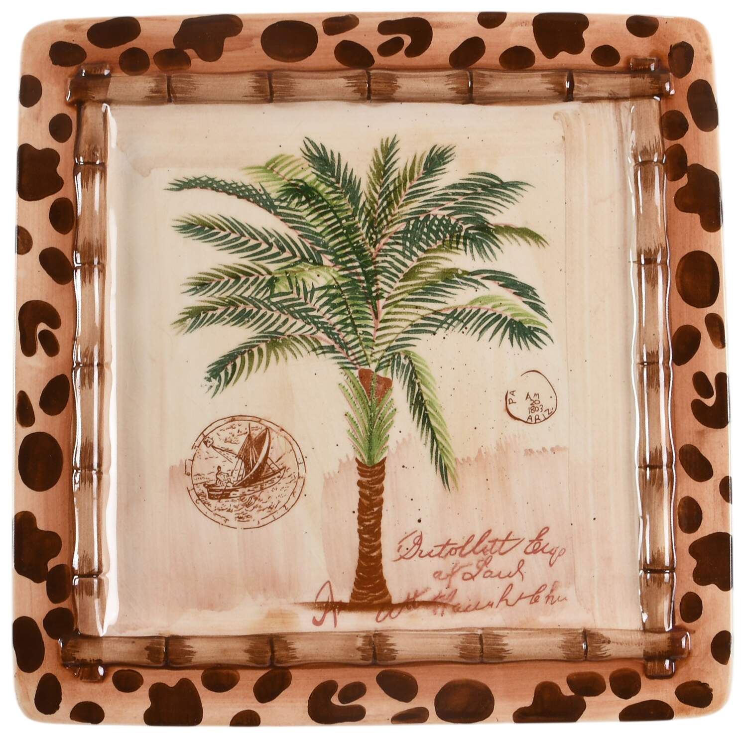 Palm Shanty Square Dinner Plate by Home Essentials-1