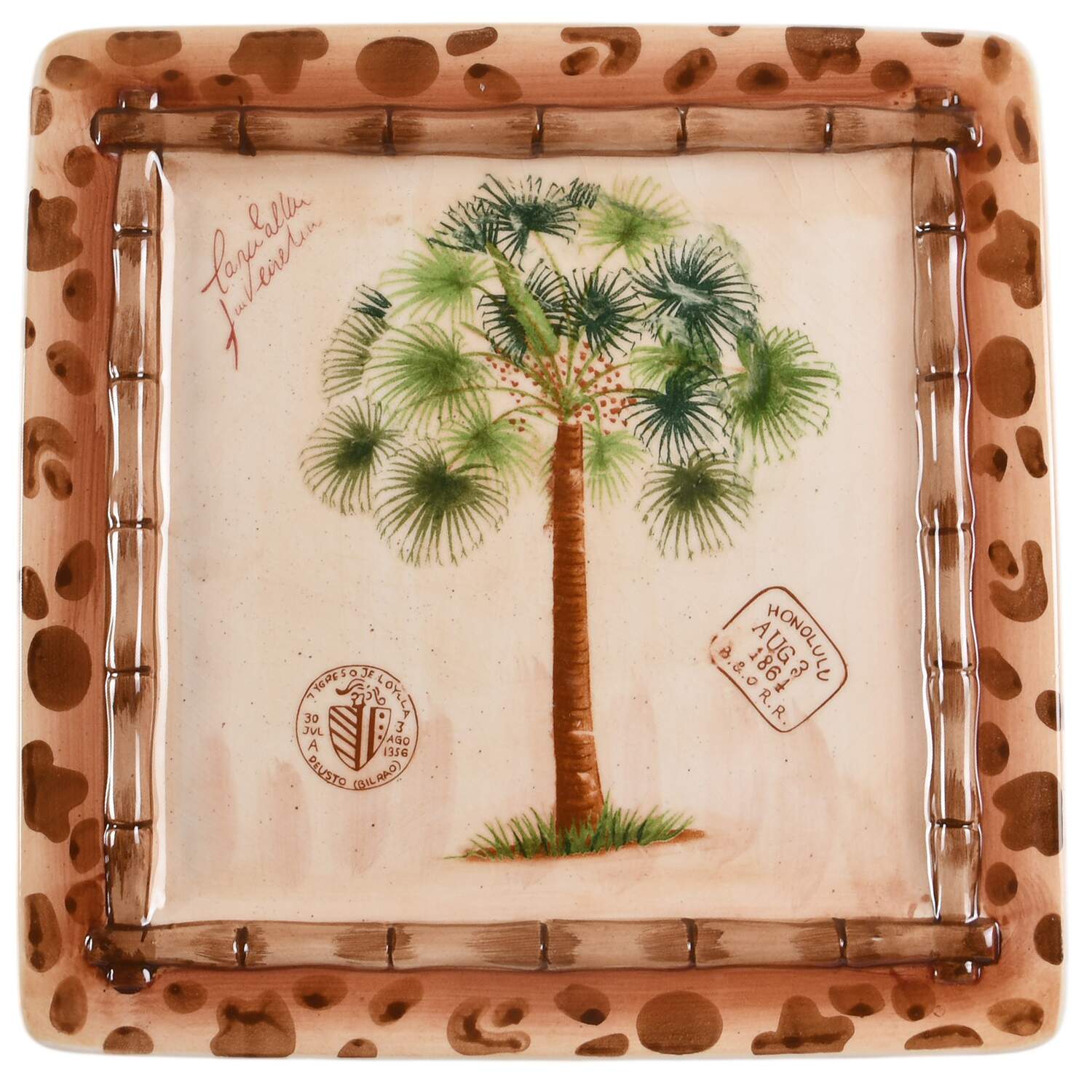 Palm Shanty Square Dinner Plate by Home Essentials-1