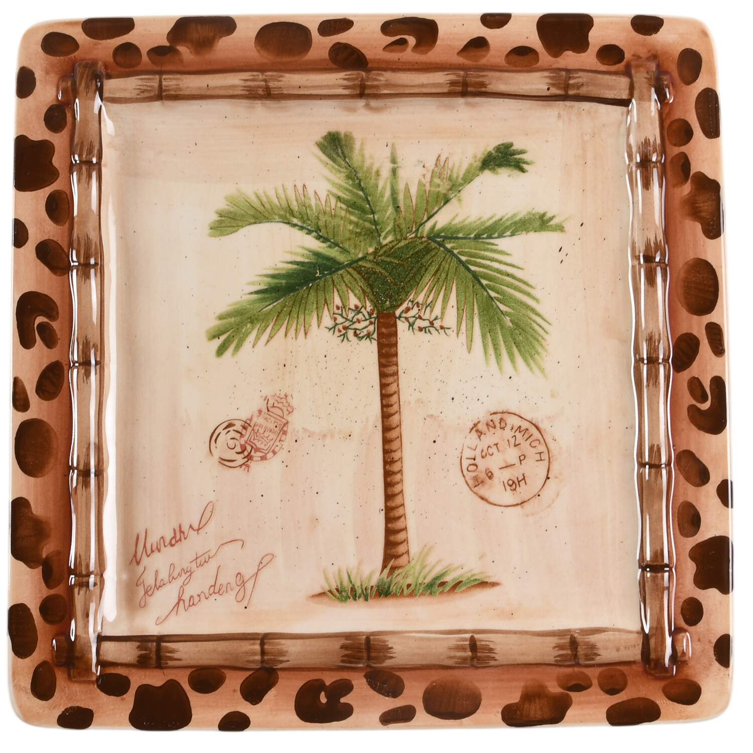 Palm Shanty Square Dinner Plate by Home Essentials-1