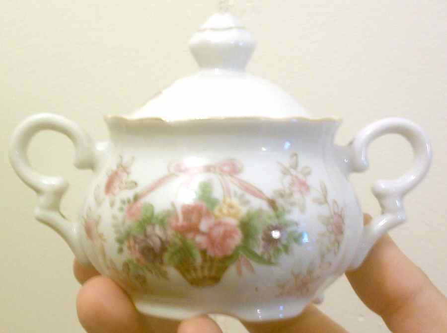 Fay Sugar Bowl & Lid by Hira China-1