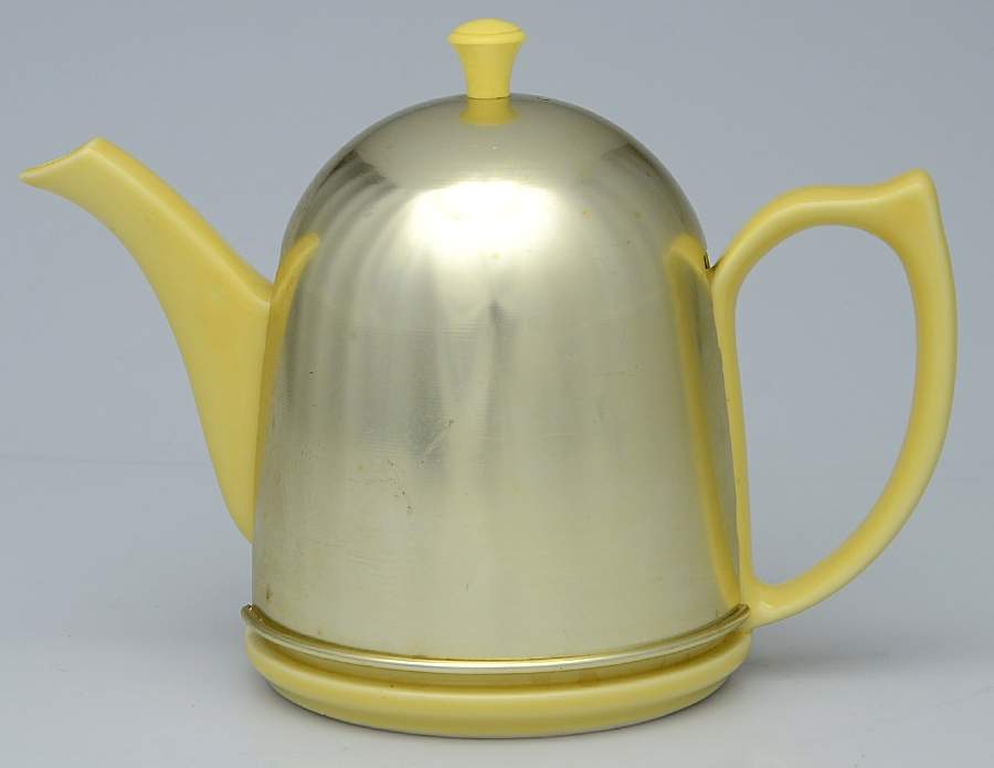 Canary Yellow Lipton Cozy Teapot Lipton Teapot & Lid with Metal Cosy by Hall-1