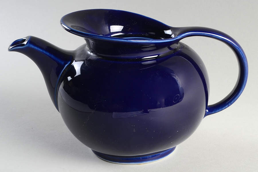 Cobalt Blue Windshield Teapot No Lid by Hall-1