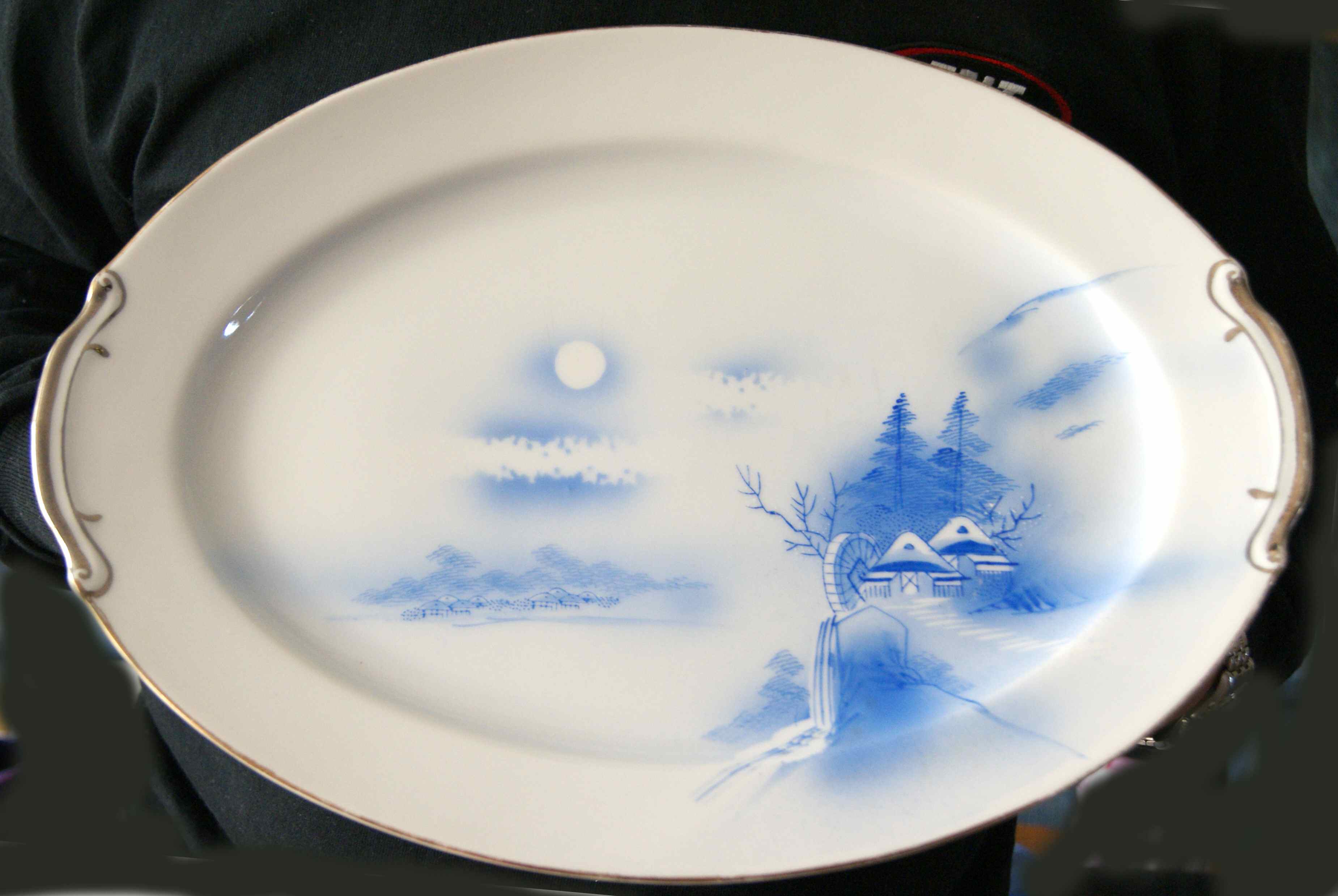HYA37 12" Oval Serving Platter by Hayasi-1