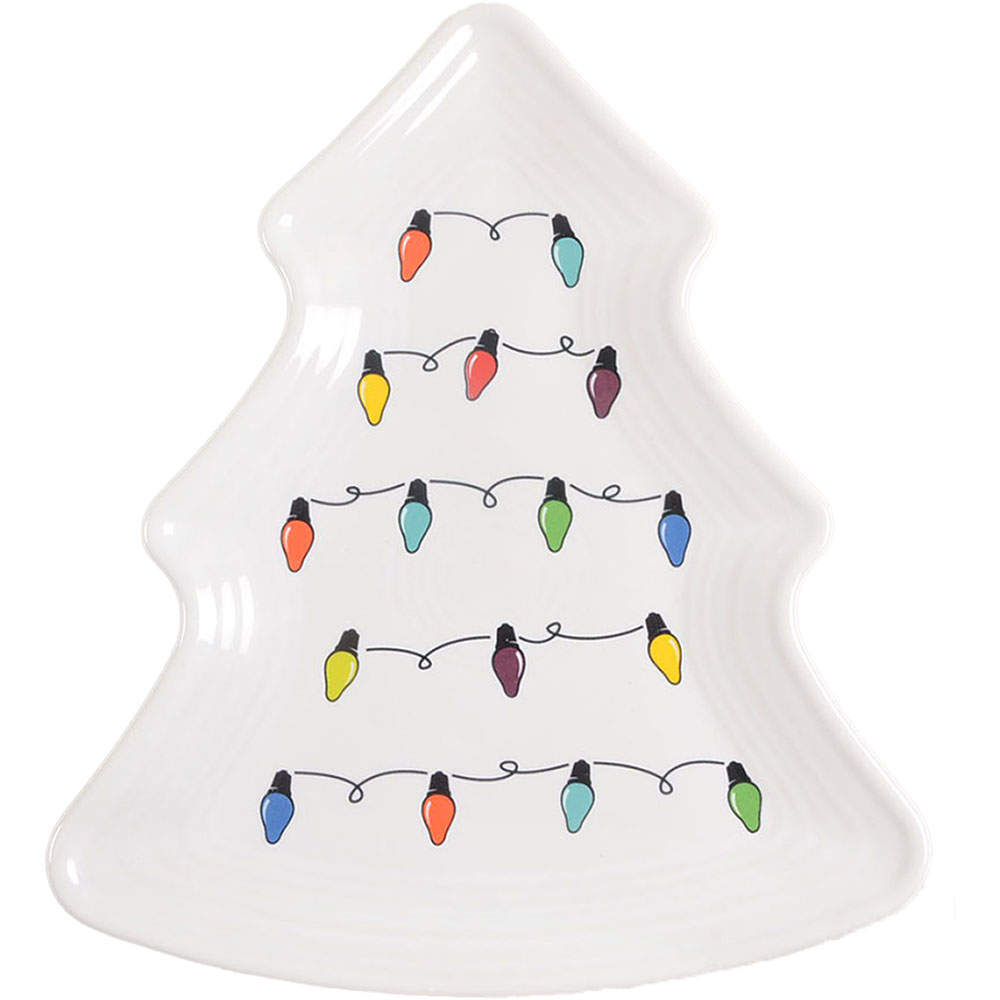 Fiesta Christmas Lights Tree Shaped Plate by Homer Laughlin -1