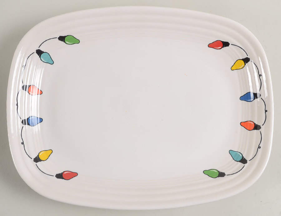 Fiesta Christmas Lights 11" Rectangular Serving Platter by Homer Laughlin -1
