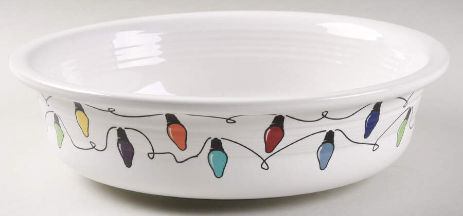 Fiesta Christmas Lights 10" Large Salad Serving Bowl by Homer Laughlin -1