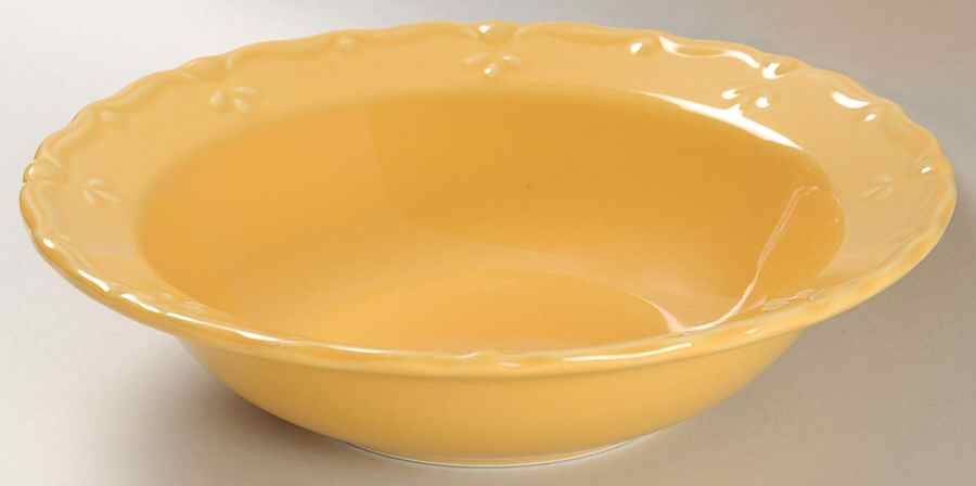 Bellcrest Yellow Rim Soup Bowl by Home Trends-1