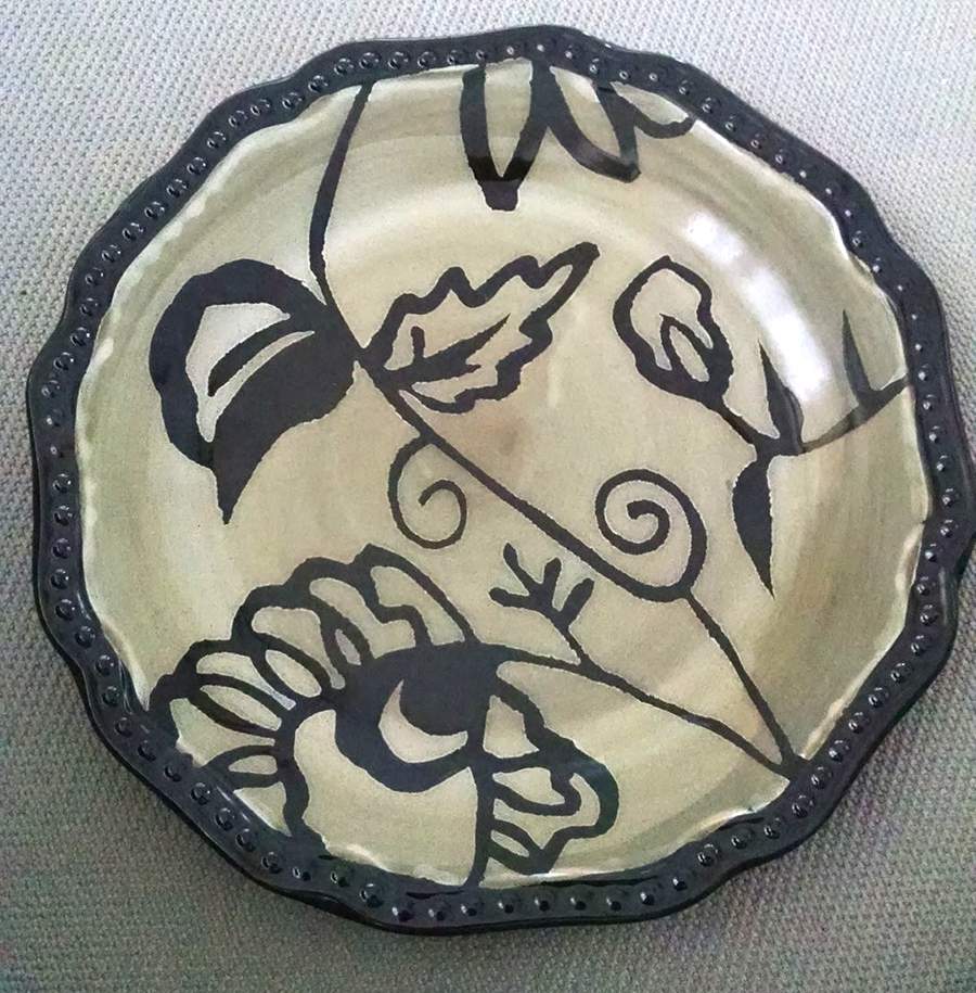 Stencil Bead Salad Plate by Home-1
