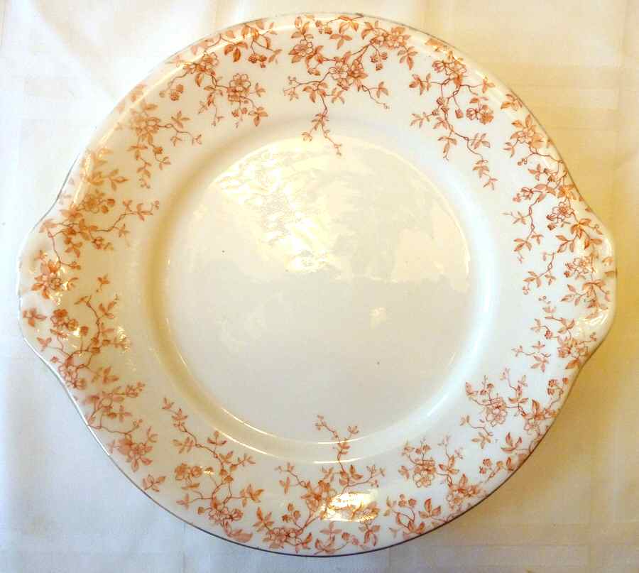 Fairy Orange Handled Cake Plate by Sampson Hancock & Sons-1