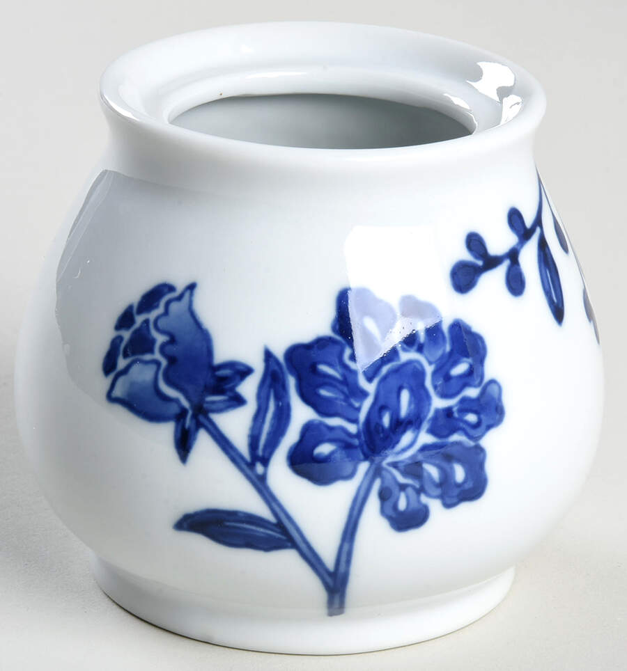 Blue and White Sugar Bowl No Lid by Home-1