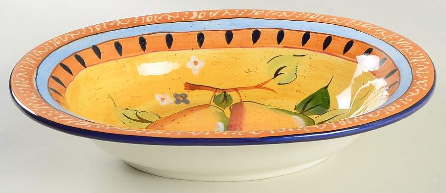 Mediterranean Pear 14" Oval Serving Bowl by Heritage Mint-1