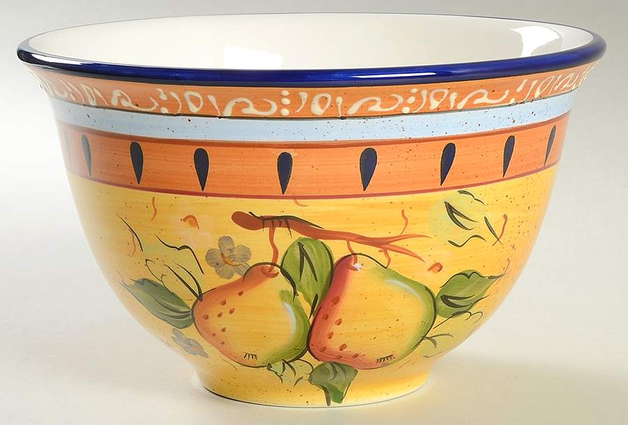 Mediterranean Pear 8" Round Serving Bowl by Heritage Mint-1