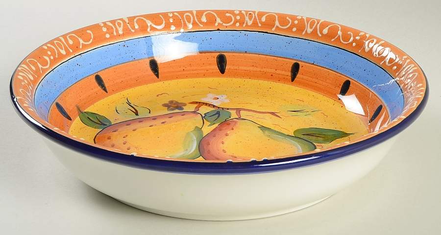 Mediterranean Pear 9" Individual Pasta Bowl by Heritage Mint-1