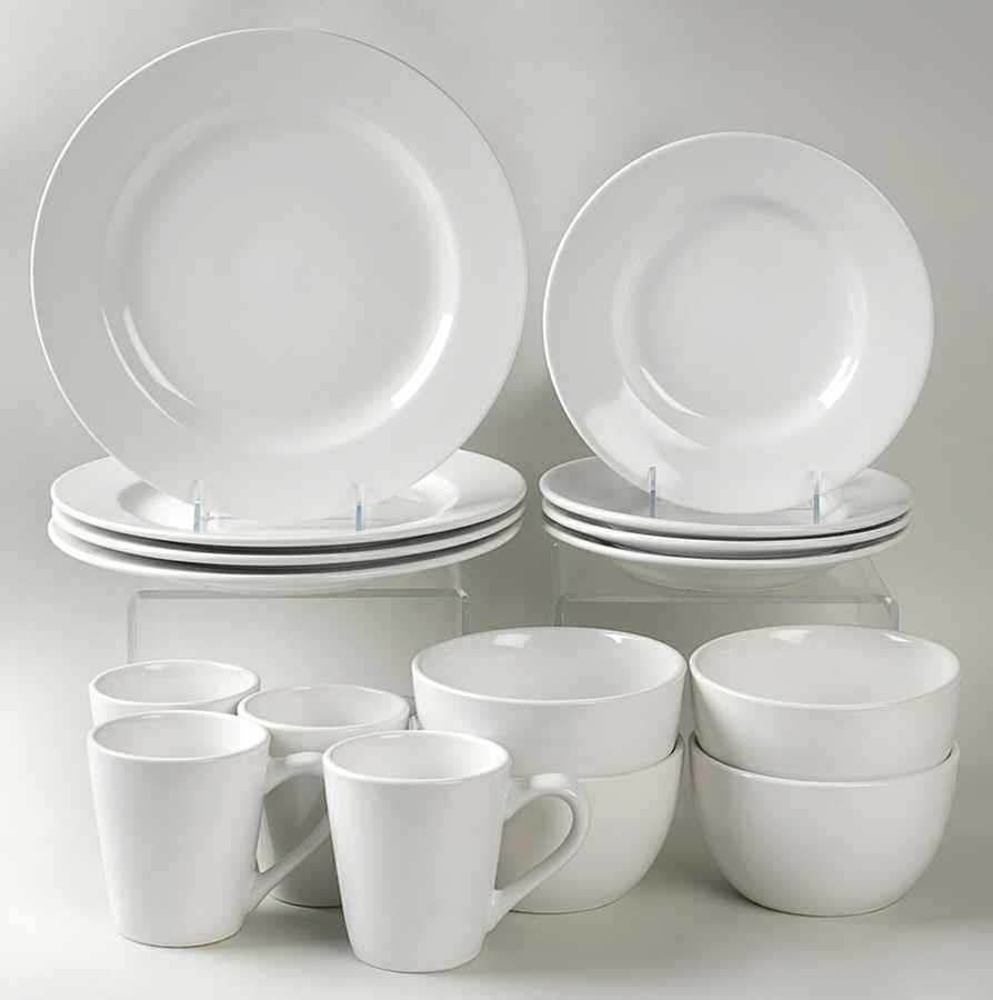 Siena White 16 Piece Set by Home Trends-1