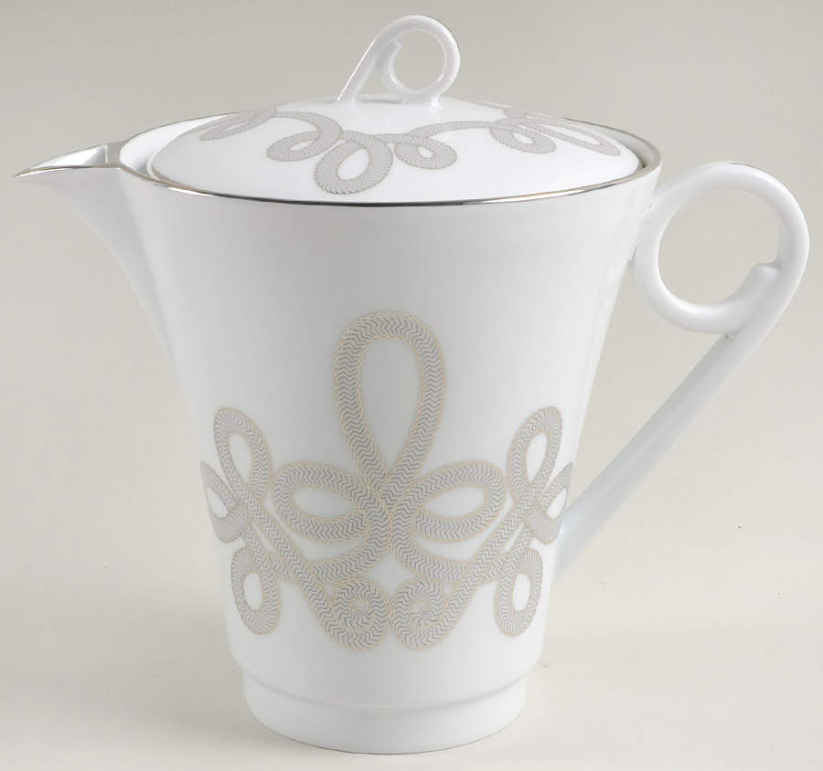 Brandebourg Platinum Tea/Coffee Pot & Lid by Haviland-1